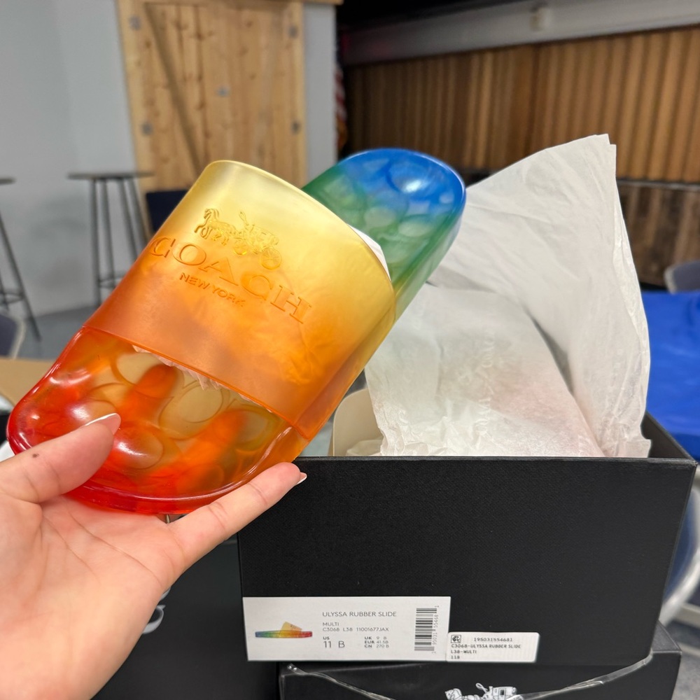 Coach Ulyssa Multicolor Rubber Slides
